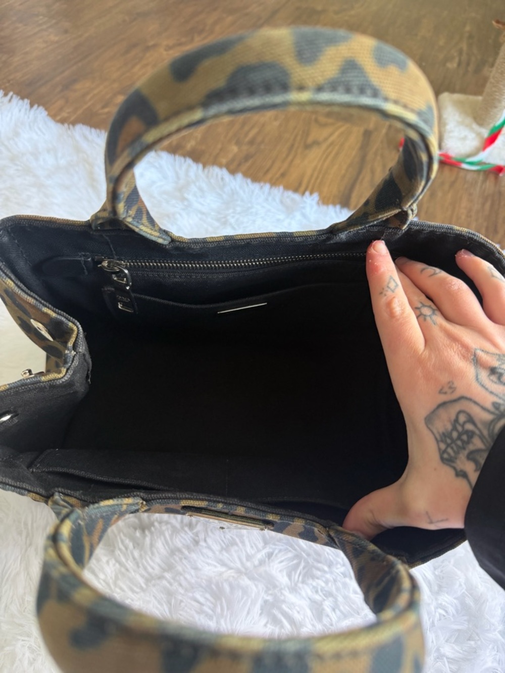 Prada Leopard Canvas Small Tote - Picture 8 of 10